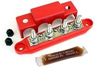 ⚓️ bay marine supply 4-post stainless steel busbar with 3/8" stainless power distribution block - 250a rating - red logo