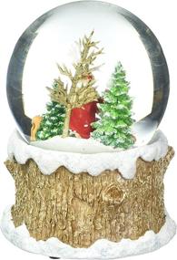 img 1 attached to 🎅 Christmas Musical Glitter Dome with Santa and Woodland Animals on a Tree Base, Including a Playful Raccoon - 5.75-Inch