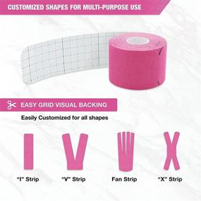 img 2 attached to 🏋️ EVERLIT [Single]: Pre-Cut Elastic Cotton Kinesiology Therapeutic Athletic Sports Tape - Pink (20 Strips, 10" Precut) - Pain Relief & Support