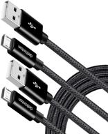 🔌 2 упаковки micro usb-кабеля из нейлона длиной 6.6 фута - совместим с samsung galaxy s7 edge s6 s5 note 5, android phone, kindle, camera, lg g4, htc и многими другими - от dethinton логотип