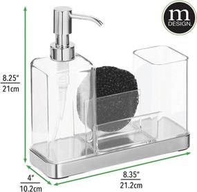 img 3 attached to 🧼 Efficient mDesign Clear/Chrome Kitchen Sink Liquid Dish Soap Dispenser with Caddy for Sponge and Brush Storage