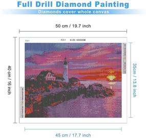 img 3 attached to 🖼️ MXJSUA 5D Diamond Painting Kits - DIY Square Full Drill Diamond Art Kit - Crystal Diamond Painting by Number Kit Picture - Diamond Arts Craft for Home Wall Decor - Seaside Lighthouse - 40x50cm/16x20 Inch