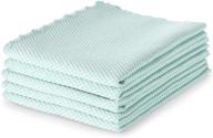 5 pack green microfiber glass cleaning cloths - umani fish scale design, lint-free, streak-free, reusable washcloths for windows, cars, mirrors, stainless steel - polishing & drying towels, size: 12x16 inches logo