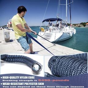 img 2 attached to 🚤 INNOCEDEAR 4 Pack 1/2” X 15’ Dock Lines: Marine-Grade Double-Braided Nylon Rope for Superior Boat Mooring