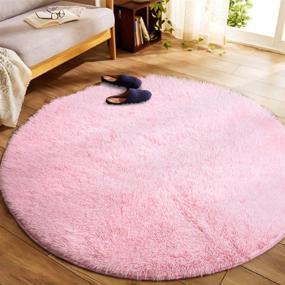img 3 attached to 🏰 YOH Fluffy Soft Round Area Rugs: Princess Castle Plush Shaggy Carpet for Girls Room and Teen's Bedroom