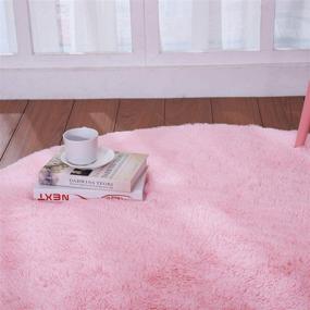 img 1 attached to 🏰 YOH Fluffy Soft Round Area Rugs: Princess Castle Plush Shaggy Carpet for Girls Room and Teen's Bedroom