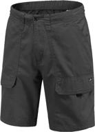 🩳 voyager men's cotton cargo shorts - lightweight multi pocket casual outdoor hiking shorts logo