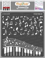 craftreat music stencils - reusable diy art and craft stencils for painting on various surfaces - musical stencils for wood, canvas, paper, fabric, floor, wall and tile - 6x6 inches - music stencil templates for creative projects logo