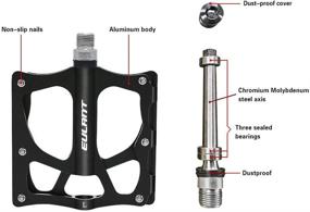 img 2 attached to 🚲 High-Performance EULANT Flatform MTB Pedals: Durable Aluminium Sealed Bearing Pedals for BMX & MTB 9/16