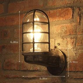 img 2 attached to 🏭 Industrial Vintage Metal Wrought Iron Reversible Kitchen Wall Sconce with Wire Guard - Rustic Antique Wall Light Fixture 428546 in NIUYAO Nautical Style