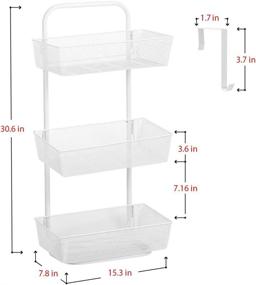 img 3 attached to 📦 NEX 3-Tier Mesh Over the Door Organizer - Hanging Storage Unit with Basket Organizer (White)