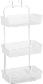 img 4 attached to 📦 NEX 3-Tier Mesh Over the Door Organizer - Hanging Storage Unit with Basket Organizer (White)