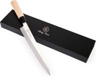 🍣 10 inch sashimi sushi knife - ultimate tool for sushi & sashimi, fish filleting & slicing - high precision stainless steel blade & wooden handle in traditionally crafted box logo