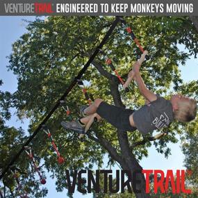 img 4 attached to 🧗 50FT American Ninja Warrior Полоса препятствий для детей - VENTURETRAIL Ninja Slackline для развлечений на заднем дворе - Нижний курс для детей - Игрушки для детей-ниндзя на улице.