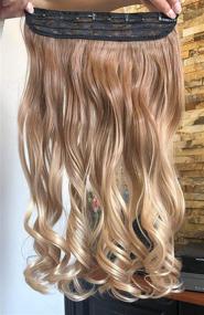 img 1 attached to 🌟 Enhance Your Look with 20 Inches Half Head Soft One Piece Ombre Wavy Curly Clip-in Hair Extensions: Light Brown to Sandy Blonde Transformation