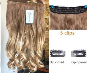 img 2 attached to 🌟 Enhance Your Look with 20 Inches Half Head Soft One Piece Ombre Wavy Curly Clip-in Hair Extensions: Light Brown to Sandy Blonde Transformation