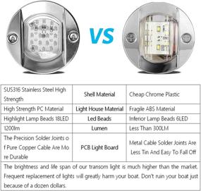 img 3 attached to 🚤 HUSUKU LED Marine Courtesy Lights, 316 Stainless Steel, SOOP3 P0-1 1200LM 3-Inch Round 18LED IP68 Boat Transom Mount Light Waterproof, Underwater Stern/Pontoon/Marine Lights 10-36V