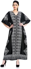 img 4 attached to 🌊 Stunning Black and White Plus Size Kaftan Dress: Perfect for the Beach or Any Occasion!