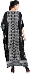 img 2 attached to 🌊 Stunning Black and White Plus Size Kaftan Dress: Perfect for the Beach or Any Occasion!