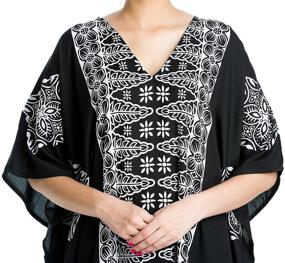 img 1 attached to 🌊 Stunning Black and White Plus Size Kaftan Dress: Perfect for the Beach or Any Occasion!