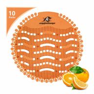 captain ninja urinal screen deodorizer (10 pack) - long-lasting orange 🧨 scent for 30 days, anti-splash, and ideal for public business facilities bathrooms logo