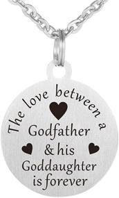 img 4 attached to 🔗 Cherished Bond: Godfather and Goddaughter Dog Tag Necklace Jewelry Keychain Pendant