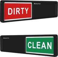 🔘 kitchentour super strong magnet clean dirty dishwasher indicator - easy to read non-scratch magnetic sign with clear, bold & colored text - black (upgrade version) logo