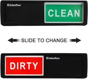 img 3 attached to 🔘 KitchenTour Super Strong Magnet Clean Dirty Dishwasher Indicator - Easy to Read Non-Scratch Magnetic Sign with Clear, Bold & Colored Text - Black (Upgrade Version)