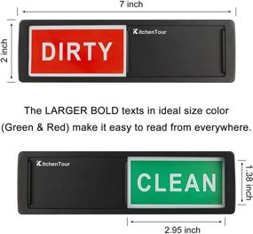 img 2 attached to 🔘 KitchenTour Super Strong Magnet Clean Dirty Dishwasher Indicator - Easy to Read Non-Scratch Magnetic Sign with Clear, Bold & Colored Text - Black (Upgrade Version)