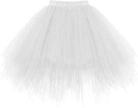 img 3 attached to 👗 Bbonlinedress Women's Mini Tulle Skirt: 1950s Vintage Adult Ballet Tutu for Cosplay Party