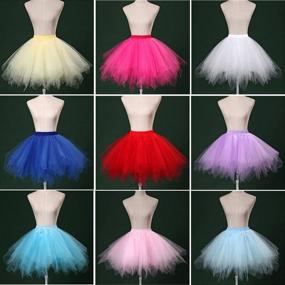 img 1 attached to 👗 Bbonlinedress Women's Mini Tulle Skirt: 1950s Vintage Adult Ballet Tutu for Cosplay Party