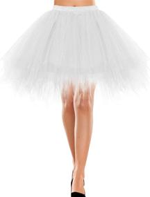 img 4 attached to 👗 Bbonlinedress Women's Mini Tulle Skirt: 1950s Vintage Adult Ballet Tutu for Cosplay Party