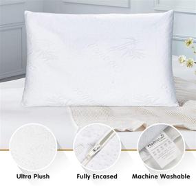 img 2 attached to 🌙 Enhanced Sleep Experience: Premium Bamboo Queen Pillow Protector Covers - Waterproof, Allergy, and Dust Proof - Set of 2