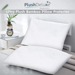 img 1 attached to 🌙 Enhanced Sleep Experience: Premium Bamboo Queen Pillow Protector Covers - Waterproof, Allergy, and Dust Proof - Set of 2