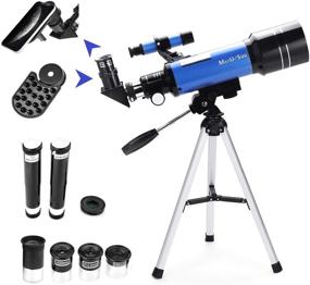 img 4 attached to MaxUSee 70mm Refractor Telescope with Tripod and Finder Scope for Kids and Astronomy Beginners, Portable Telescope with 4 Magnification Eyepieces and Phone Adapter