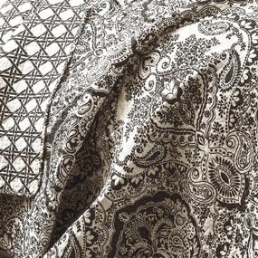 img 1 attached to 🛏️ Lush Decor Aubree Quilt Paisley Damask Print Reversible 3 Piece Lightweight Bedding Set, King Size, Black and White
