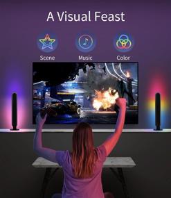 img 3 attached to 🎮 Enhance Your Gaming and Room Ambiance with ROZI Smart LED Light Bars: RGBIC, Alexa & Google Assistant Compatible, TV Backlights with Scene and Music Modes - 2.4GHz WiFi