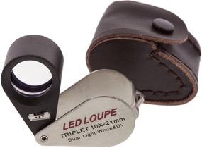 img 4 attached to SE Triplet 10x 21mm LED Loupe: Dual White and UV Light for Precise Inspection - MJ37802LV