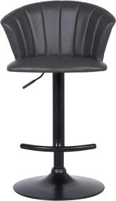 img 3 attached to 🪑 Armen Living Raquel Modern Gray Faux Leather Swivel Kitchen Barstool, Adjustable Height 33"-42