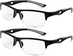img 3 attached to Noveltyz Rimless Rectangular Reading Glasses