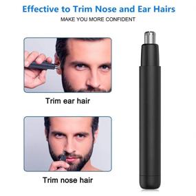 img 3 attached to 👂 Professional Ear and Nose Hair Trimmer Clipper for Men and Women - Painless, Waterproof Facial Hair Remover Epilator Shaver with Dual Edge Blades