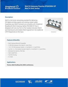 img 2 attached to AMPHENOL IPGH3M4-VF Infinity Premise DOCSIS Пассивный сплиттер с 3 Гибридными и 4 MoCA портами.