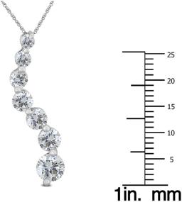 img 3 attached to 💎 AGS Certified 1 Carat TW Diamond Journey Pendant: Stunning 14K White Gold, K-L Color, I2-I3 Clarity