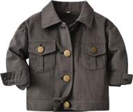 wofupowga kids denim jacket: stylish button-down coat for boys and girls logo