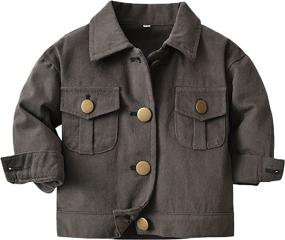 img 4 attached to Wofupowga Kids Denim Jacket: Stylish Button-Down Coat for Boys and Girls