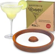 🍹 cork & mill acacia wood glass rimmer - margarita salt and sugar rimmer for wide glasses up to 5.5 inches logo