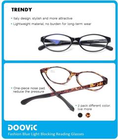 img 1 attached to DOOViC 2 Pack Fashion Cat Eye Readers: Blue Light Blocking 👓 Reading Glasses 1.5 - Stylish Eye Protection for Reading and Screen Time