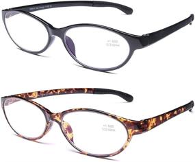 img 4 attached to DOOViC 2 Pack Fashion Cat Eye Readers: Blue Light Blocking 👓 Reading Glasses 1.5 - Stylish Eye Protection for Reading and Screen Time