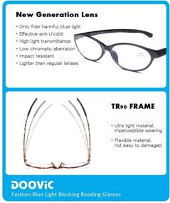 img 2 attached to DOOViC 2 Pack Fashion Cat Eye Readers: Blue Light Blocking 👓 Reading Glasses 1.5 - Stylish Eye Protection for Reading and Screen Time