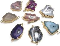 💎 5pcs irregular natural stone agate connectors: diy necklace or jewelry making charms in random colors logo